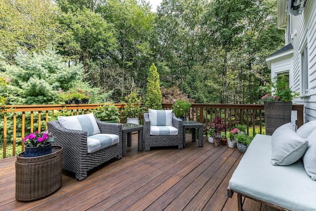 deck featuring an outdoor hangout area