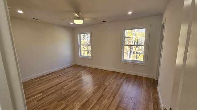 18 Summer Brook Way, Seymour, CT 06483 - unfurnished room featuring baseboards, wood finished floors, recessed lighting, and a ceiling fan