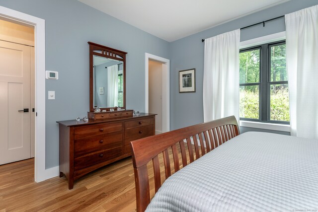 bedroom featuring light hardwood / wood-style flooring