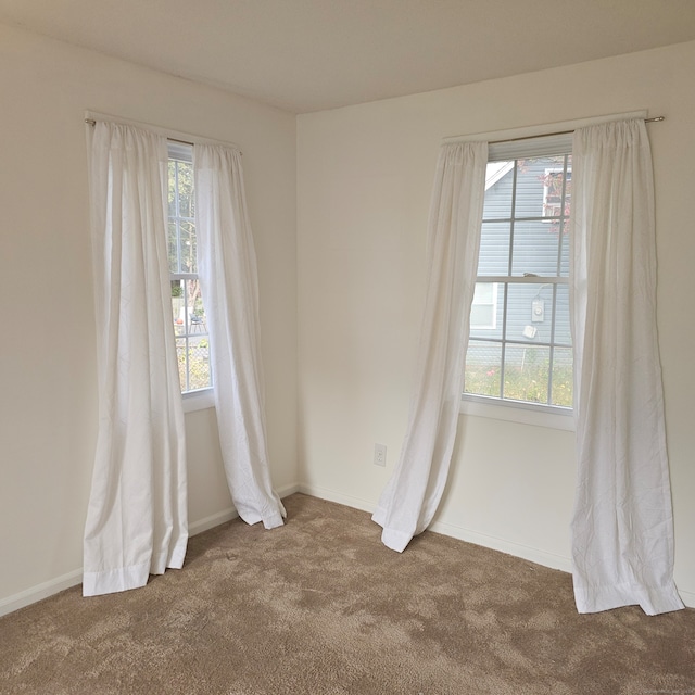 carpeted empty room featuring a wealth of natural light