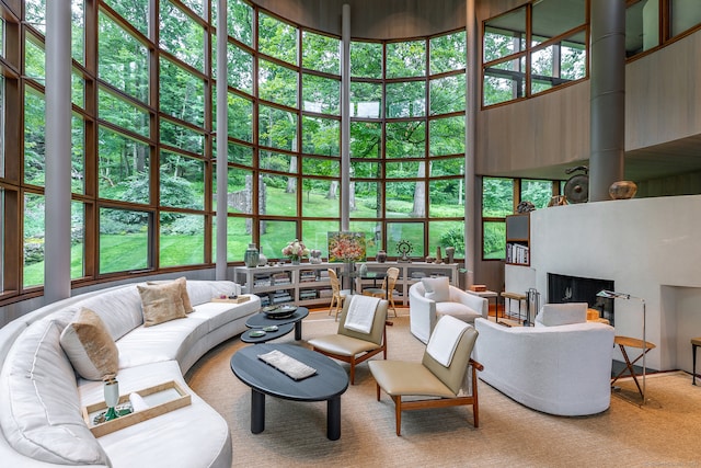 sunroom with plenty of natural light