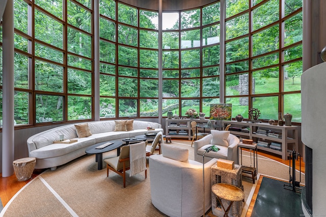 sunroom / solarium featuring a healthy amount of sunlight