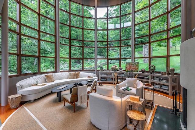 23 Mauwee Brook Way, Kent, CT 06757 - living room with a high ceiling and wood finished floors