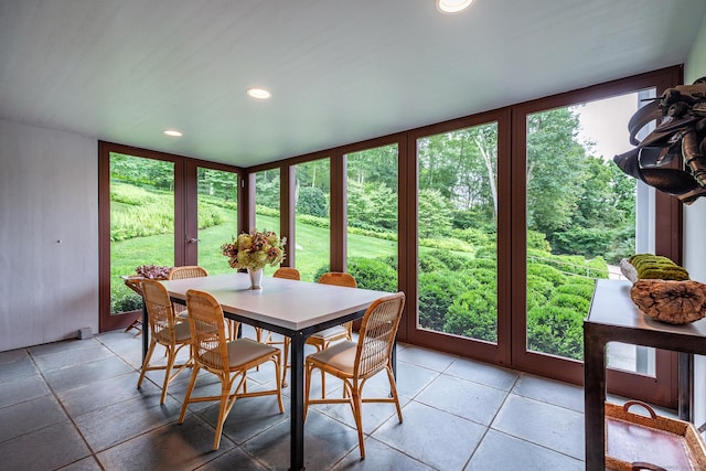 23 Mauwee Brook Way, Kent, CT 06757 - sunroom / solarium featuring recessed lighting, french doors, and tile patterned floors