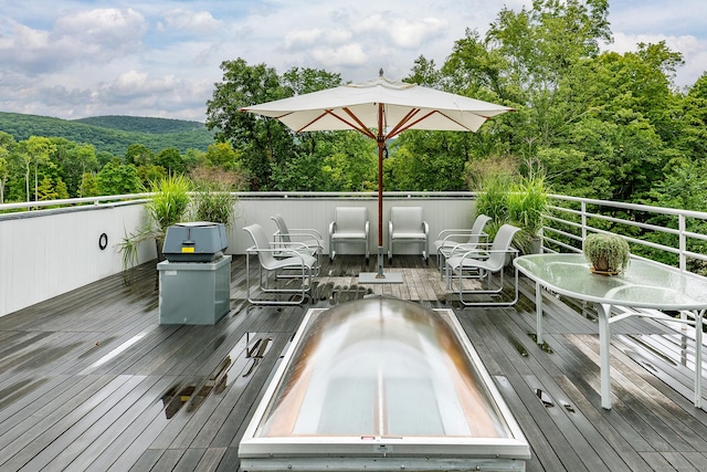 23 Mauwee Brook Way, Kent, CT 06757 - wooden deck featuring a forest view