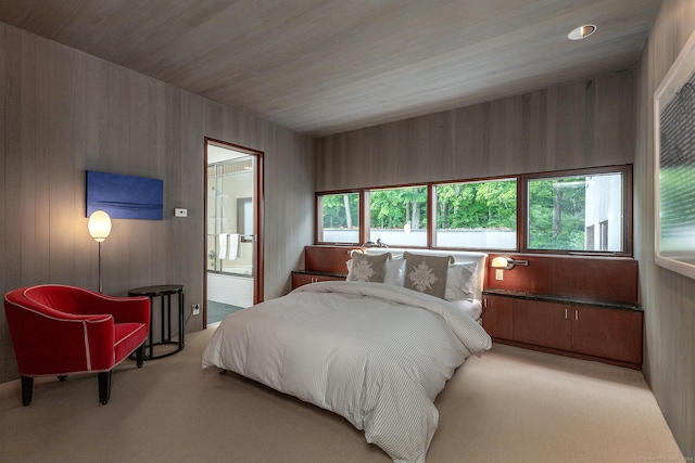23 Mauwee Brook Way, Kent, CT 06757 - bedroom with carpet flooring, wood walls, and wood ceiling