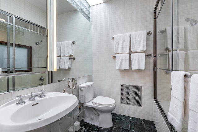 23 Mauwee Brook Way, Kent, CT 06757 - bathroom featuring a sink, tile walls, and toilet