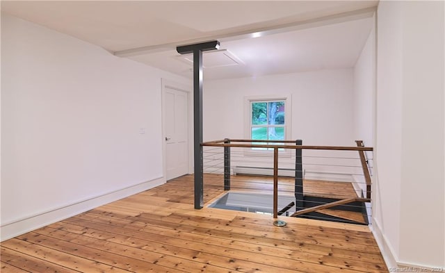 interior space featuring light hardwood / wood-style flooring and a baseboard radiator