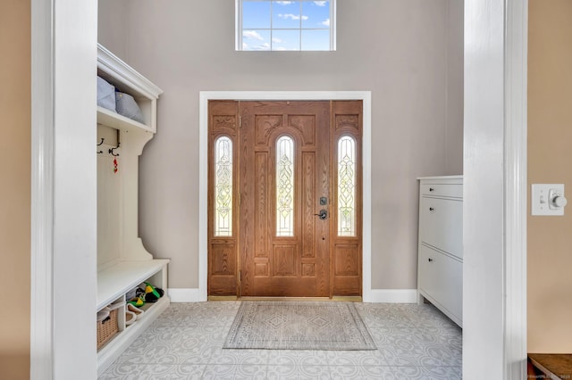 15 Huntington Ridge Rd, Wallingford, CT 06492 - mudroom featuring baseboards and a high ceiling