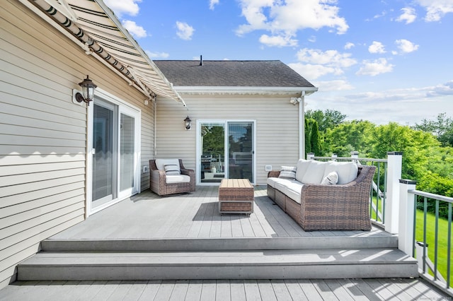 15 Huntington Ridge Rd, Wallingford, CT 06492 - wooden terrace featuring an outdoor living space