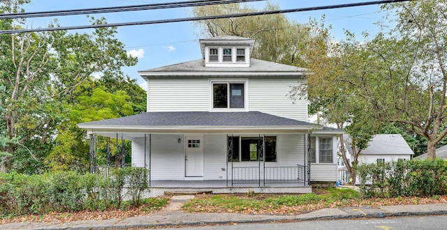 view of front of property featuring covered porch