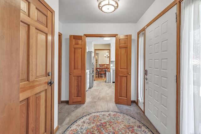 entryway with baseboards