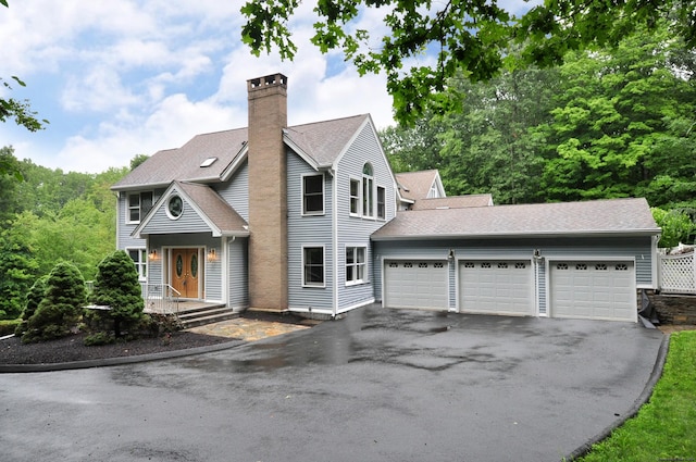 view of front facade with a garage