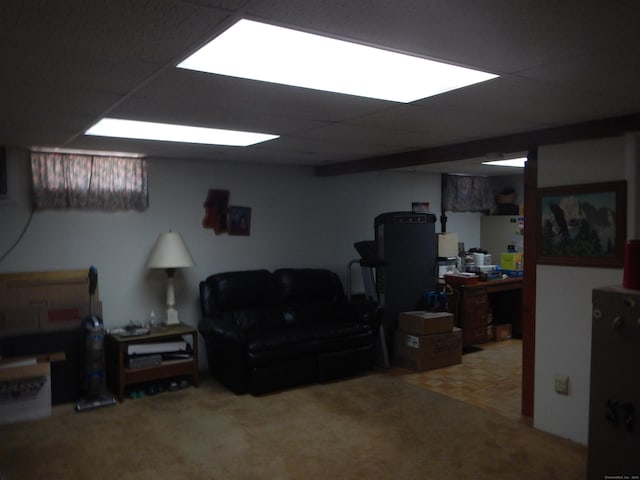 living room featuring carpet floors