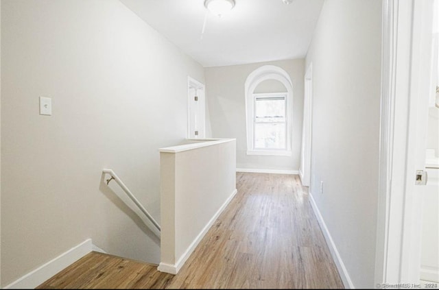 hall featuring light hardwood / wood-style flooring