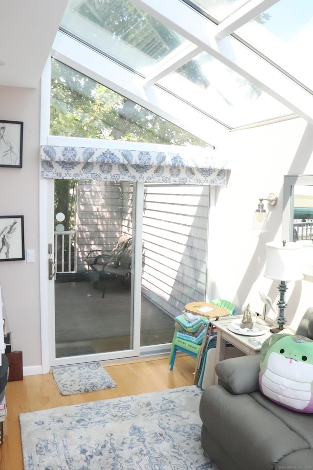 sunroom / solarium with a skylight