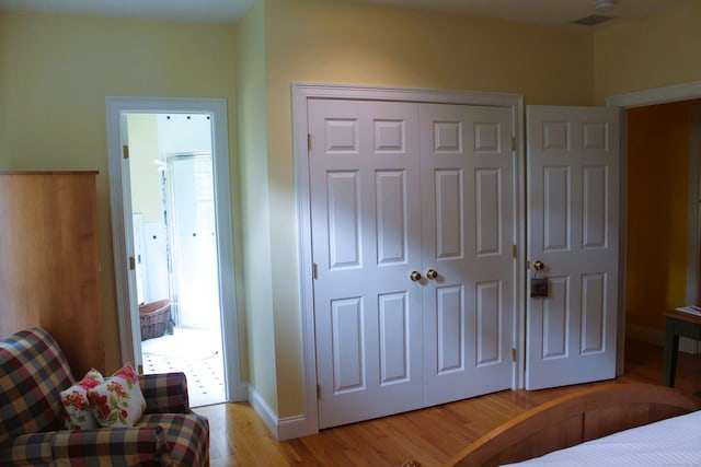 bedroom featuring light hardwood / wood-style flooring