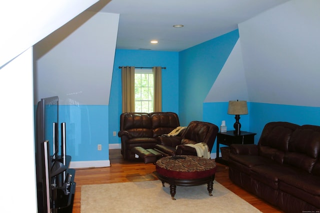 living room with wood-type flooring