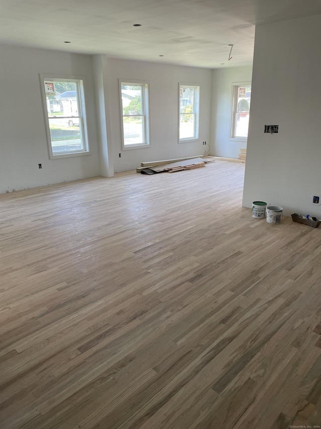 spare room with wood finished floors