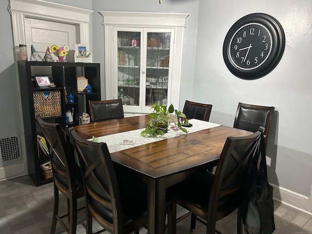 view of tiled dining room