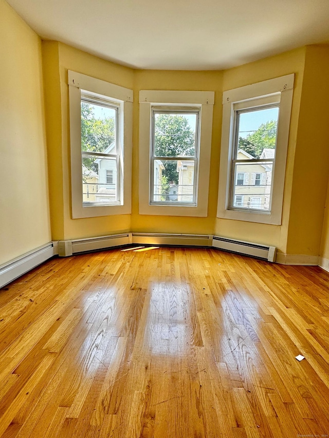 empty room with light wood-type flooring