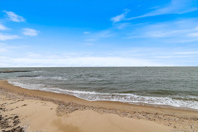 property view of water featuring a view of the beach