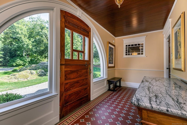 51 Ferry Bridge Rd, Washington, CT 06793 - foyer entrance featuring wood ceiling and baseboards