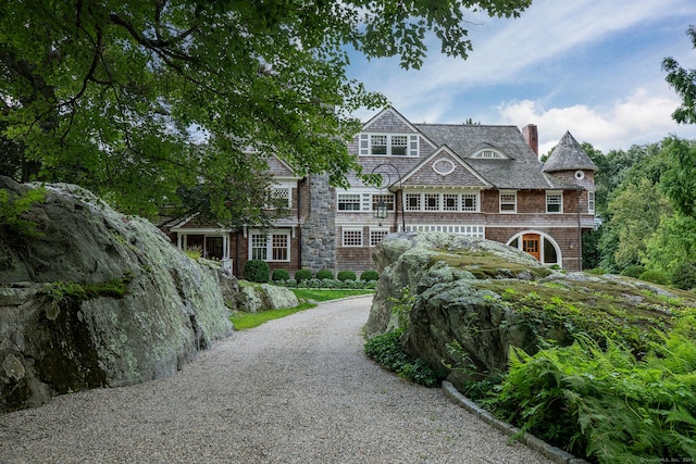 51 Ferry Bridge Rd, Washington, CT 06793 - shingle-style home with a chimney and driveway