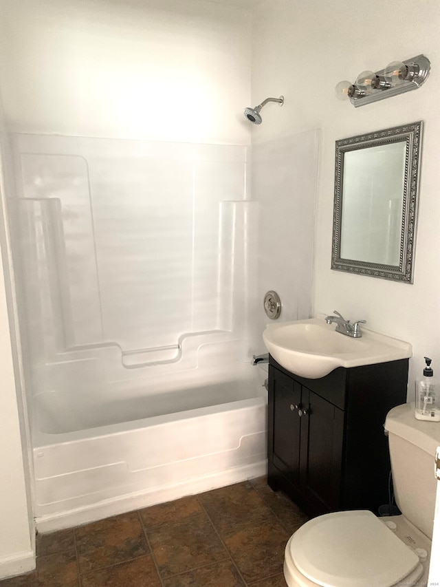 full bathroom with vanity, toilet, and shower / bath combination