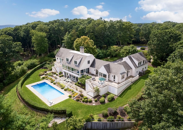 138 River Rd, Deep River, CT 06417 - view of subject property with a pool and a forest