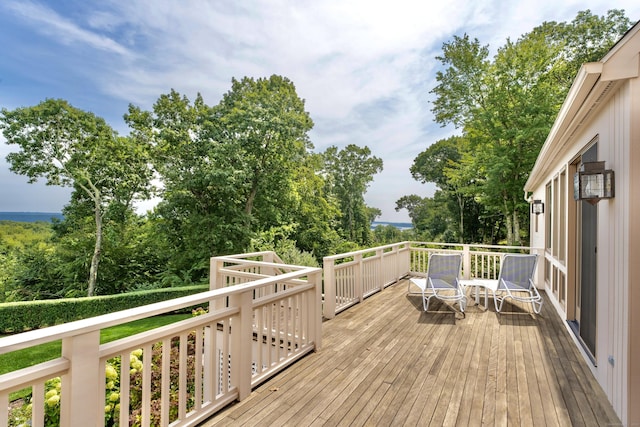 138 River Rd, Deep River, CT 06417 - deck featuring view of wooded area