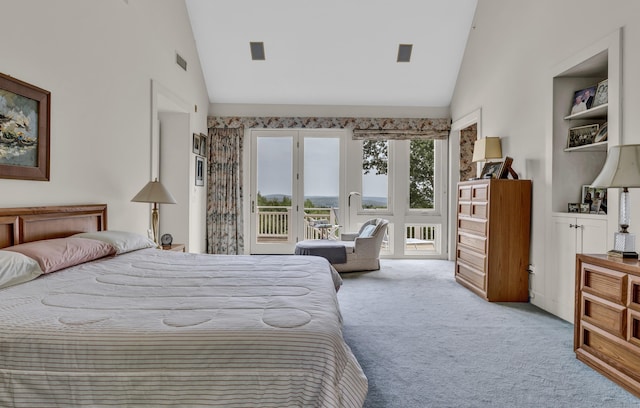 138 River Rd, Deep River, CT 06417 - carpeted bedroom with access to outside and high vaulted ceiling