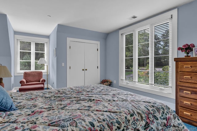 bedroom featuring a closet