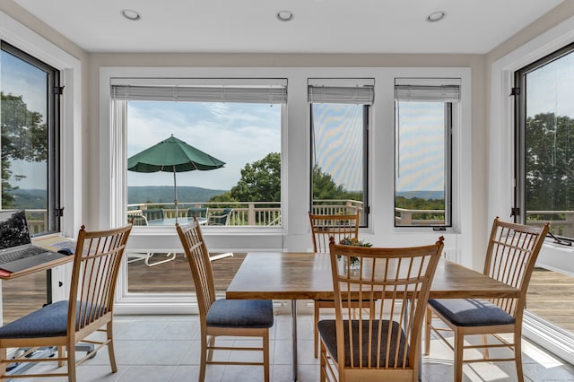 tiled dining area featuring a wealth of natural light