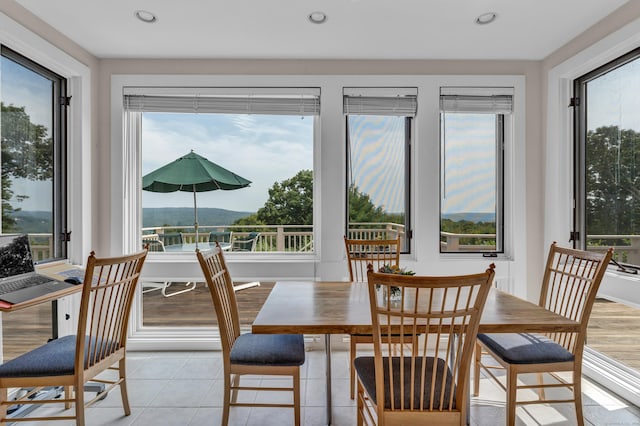 138 River Rd, Deep River, CT 06417 - dining room with plenty of natural light, recessed lighting, and light tile patterned floors