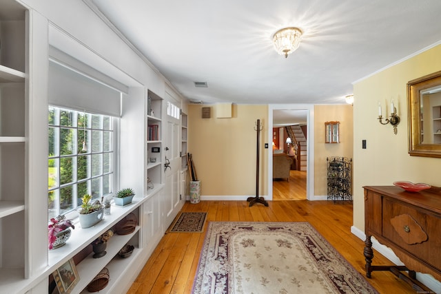 interior space with light hardwood / wood-style flooring