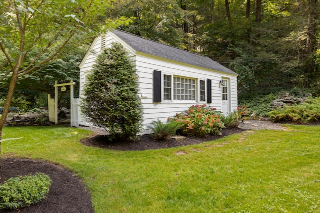 view of home's exterior featuring a yard