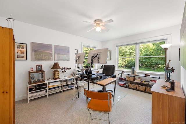 14 Stilson Ln, New Milford, CT 06776 - office with a ceiling fan and carpet