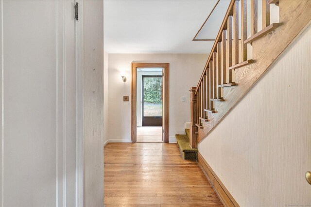 foyer featuring light hardwood / wood-style floors