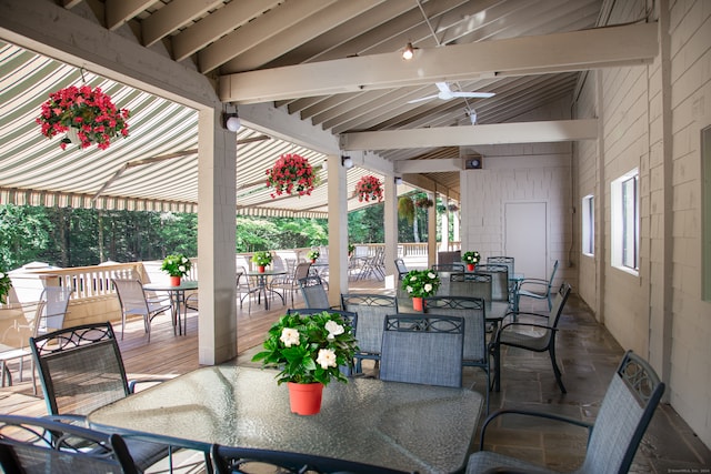 view of patio / terrace featuring a wooden deck