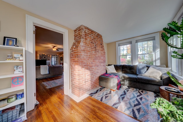 living area featuring wood finished floors