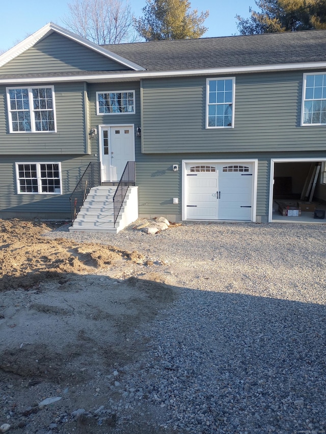 bi-level home with a garage