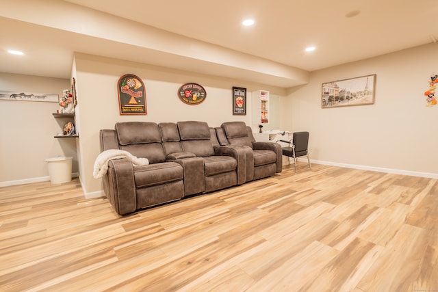 living room featuring light hardwood / wood-style floors