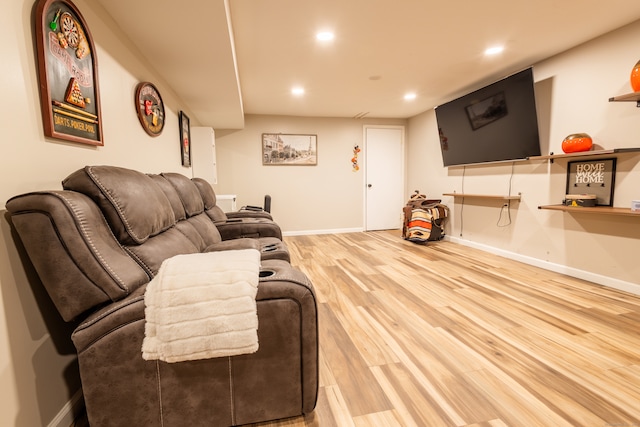 living room featuring light hardwood / wood-style flooring