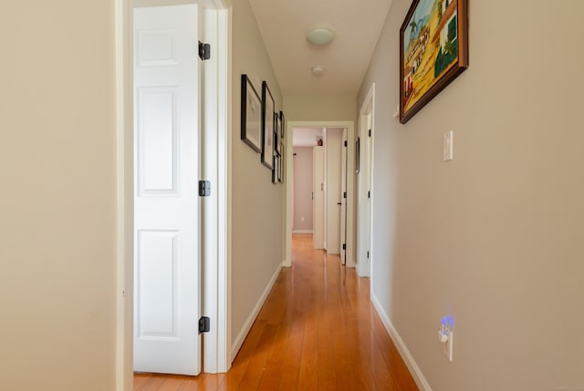 hall featuring light wood-type flooring