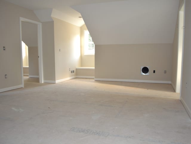 bonus room with lofted ceiling