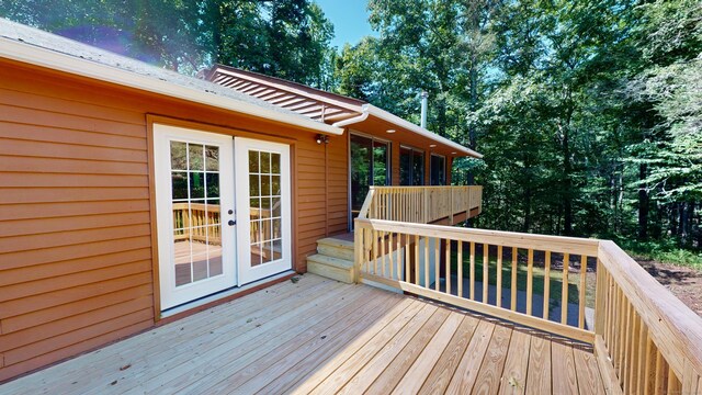 deck featuring french doors