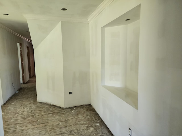 hall featuring crown molding