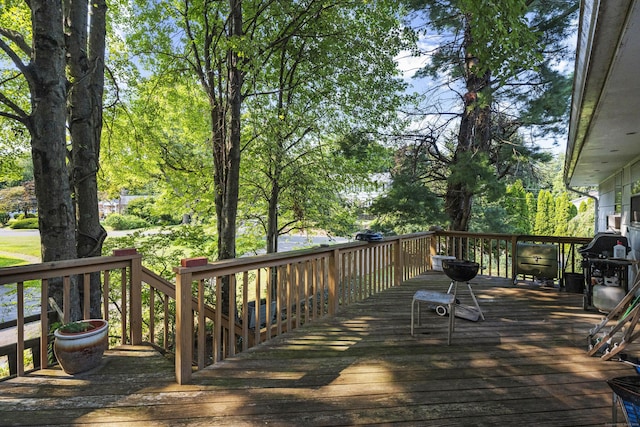 110 William St, Norwalk, CT 06851 - wooden deck featuring a grill