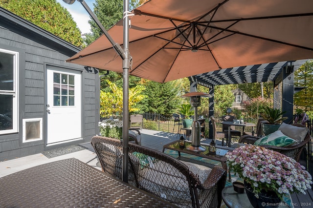 view of patio featuring a deck